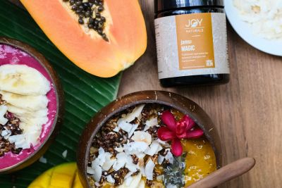 Mango-Papaya Bowl - für alle Doshas (Lung, Tripa, Beken) ausgleichend