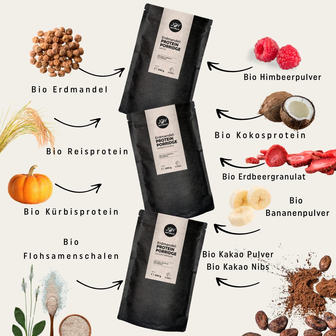 Erdmandel Protein Porridge Bio – 3 Sorten