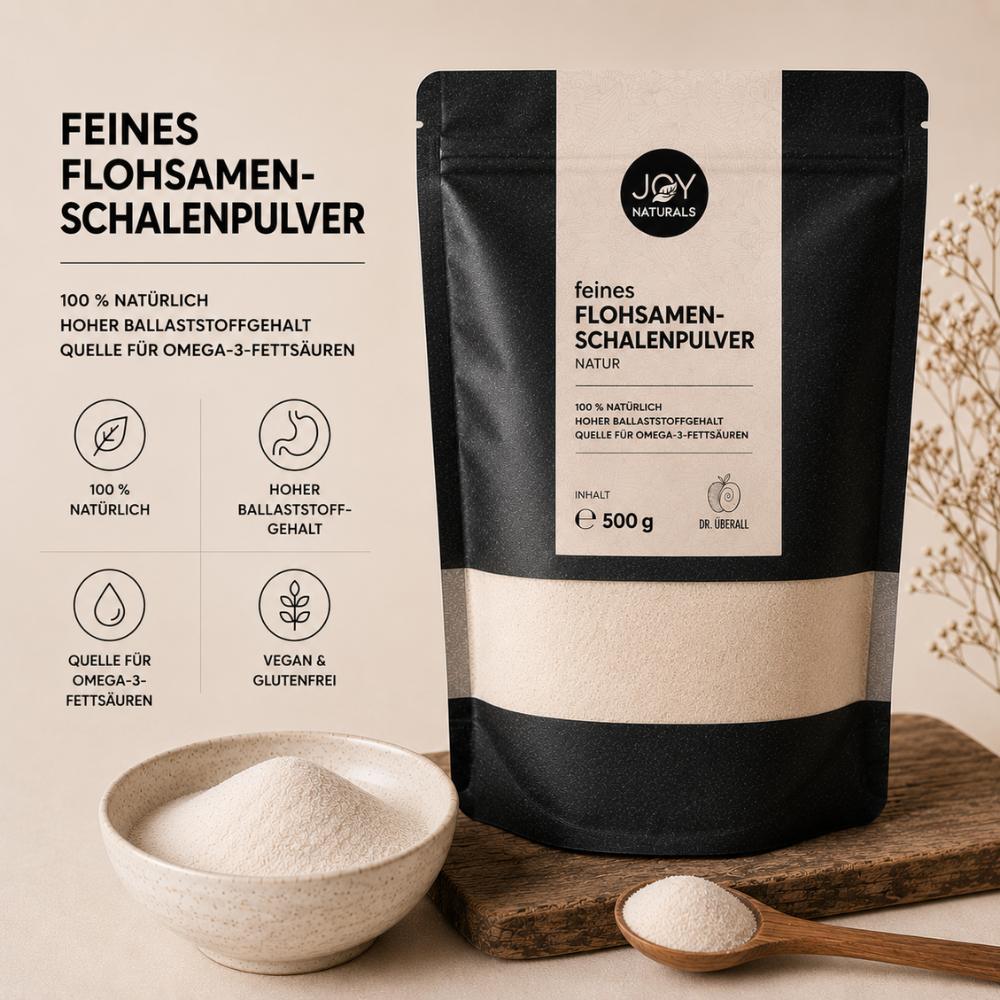 Extra feines Flohsamenschalenpulver, sehr ergiebig