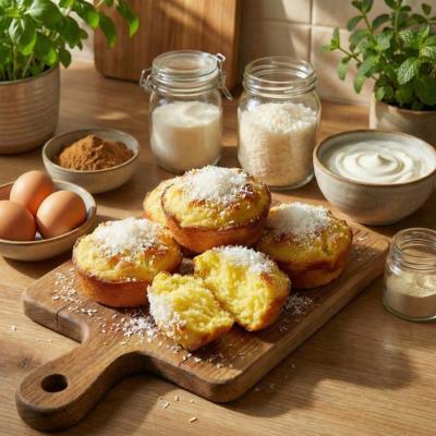 Kokos-Joghurt-Kuchen mit Vanille & Dattelsüße