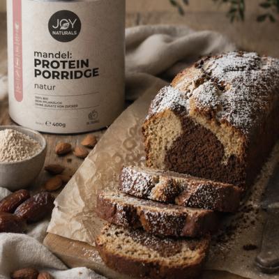 Marmor-Kuchen mit Mandel Protein Porridge (gesund & saftig)