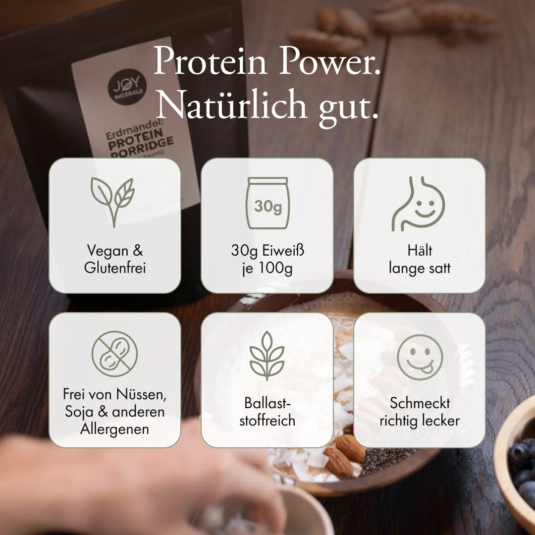 Erdmandel Protein Porridge Bio – 3 Sorten