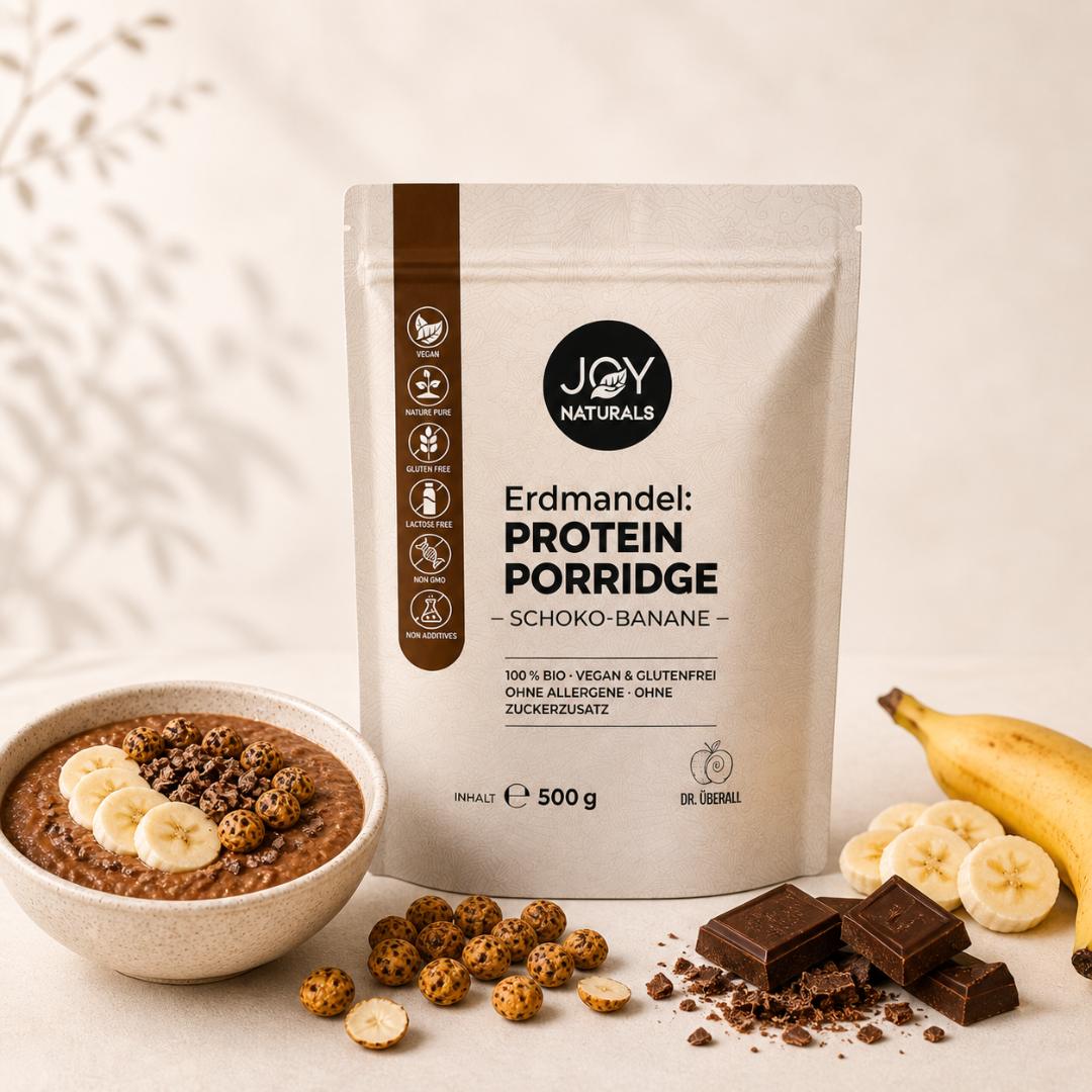 Erdmandel Porridge Schoko Banane – veganes Frühstück nussfrei