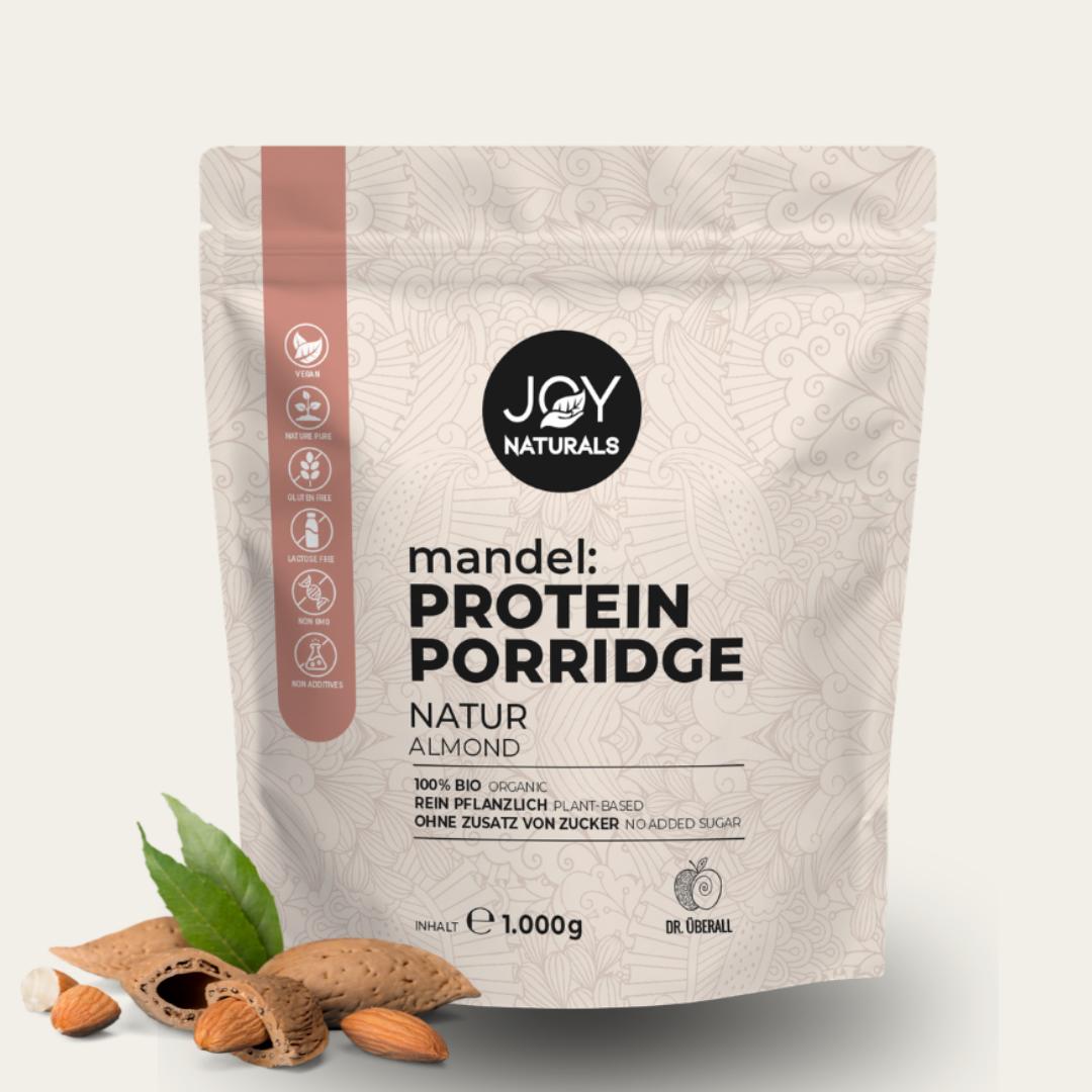 Mandel Protein Porridge Natur Bio vegan ohne Zuckerzusatz Frühstück